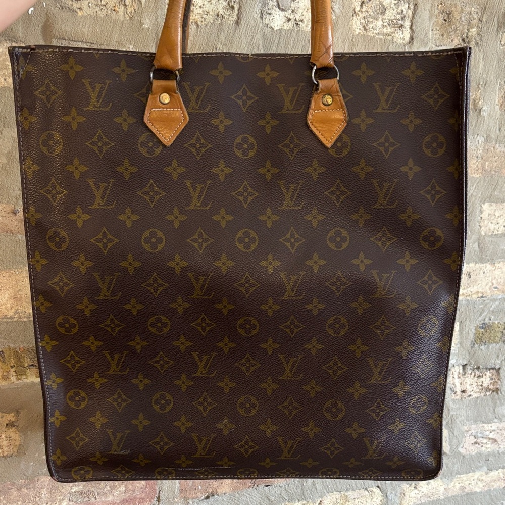 Vintage Louis Vuitton French Company Monogram Canvas Sac Plat Tote Bag